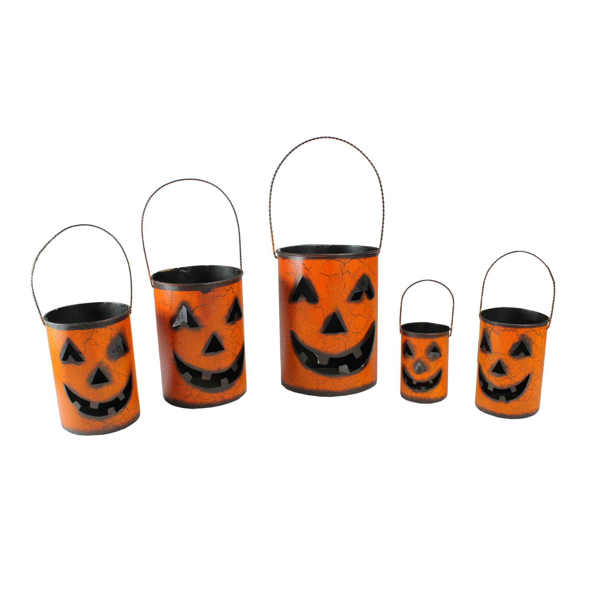 Nesting Luminary Jack-O-Lantern Pumpkin Halloween Container Basket Set